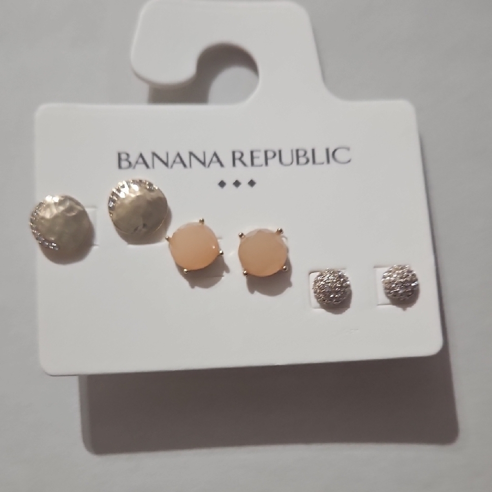 Banana Republic Gold and Silver Stud Earrings Set